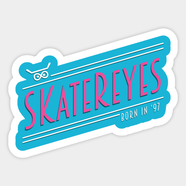 SKateReyes - Retro (Pink Writing) Sticker by TheClementW